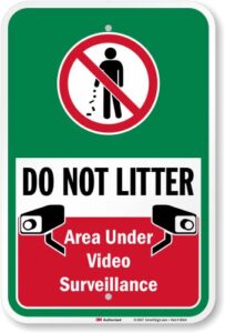 smartsign 18 x 12 inch “do not litter - area under video surveillance” metal sign, 63 mil aluminum, 3m laminated engineer grade reflective material, multicolor
