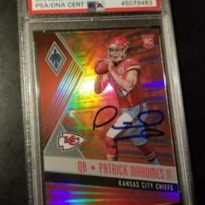 Patrick Mahomes 2017 Panini Phoenix Orange RC PSA MINT 9 AUTO 10 1/1 MVP - Football Slabbed Autographed Rookie Cards