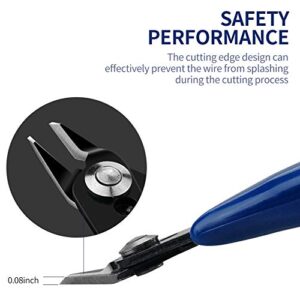 stedi 5 Inch Wire Cutters, Precision, Strongest and Sharpest Micro Shear Flush Cutter, Lightweight Micro Wire Cutter Ideal for Electronics, Aluminum Jewelry and narrow areas, Blue