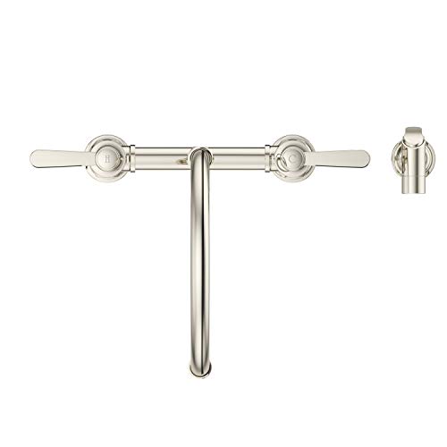 Pfister LG31-TDD Port Haven Kitchen Bridge Faucet with Side Sprayer, Polished Nickel