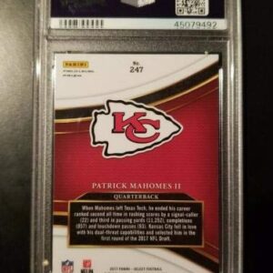 Patrick Mahomes 2017 Panini Select RC Silver Prizm PSA GEM MINT 10 AUTO 9 1/1 - Football Slabbed Autographed Rookie Cards