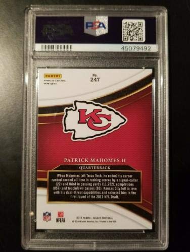 Patrick Mahomes 2017 Panini Select RC Silver Prizm PSA GEM MINT 10 AUTO 9 1/1 - Football Slabbed Autographed Rookie Cards