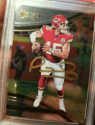 Patrick Mahomes 2017 Panini Select RC Silver Prizm PSA GEM MINT 10 AUTO 9 1/1 - Football Slabbed Autographed Rookie Cards