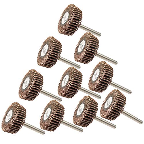 Bardland 10 Pieces Flap Wheel 1.18-Inchx 0.4-Inchx 0.12-Inch HP,120 Grit for Dremel Rotary Tools (120# 30X10X3)