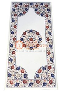 marble dining top table lapis carnelian lapis lazuli inlay floral restaurant decor | 48"x24" inches