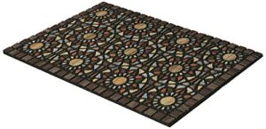 mohawk home entryway door mat 1.5' x 2.5' all weather doormat outdoor non slip recycled rubber, mosaic grain