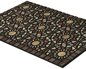 Mohawk Home Entryway Door Mat 1.5' x 2.5' All Weather Doormat Outdoor Non Slip Recycled Rubber, Mosaic Grain