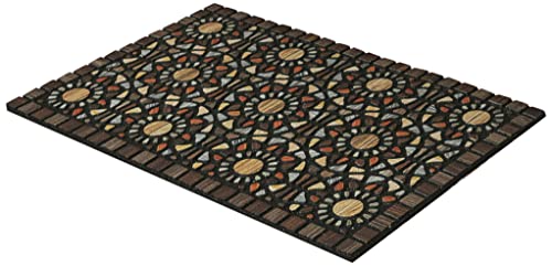 Mohawk Home Entryway Door Mat 1.5' x 2.5' All Weather Doormat Outdoor Non Slip Recycled Rubber, Mosaic Grain