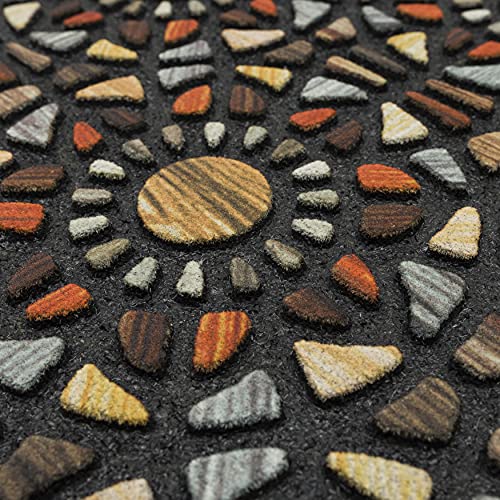 Mohawk Home Entryway Door Mat 1.5' x 2.5' All Weather Doormat Outdoor Non Slip Recycled Rubber, Mosaic Grain