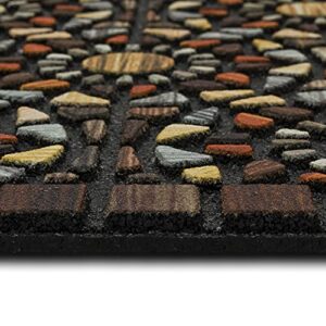 Mohawk Home Entryway Door Mat 1.5' x 2.5' All Weather Doormat Outdoor Non Slip Recycled Rubber, Mosaic Grain