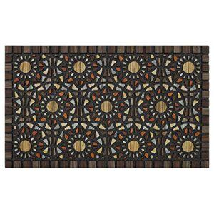 Mohawk Home Entryway Door Mat 1.5' x 2.5' All Weather Doormat Outdoor Non Slip Recycled Rubber, Mosaic Grain