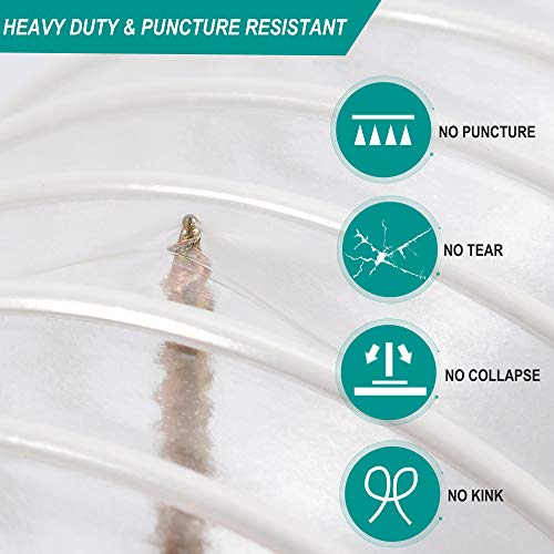 2.5 Inch x 10 Feet Dust Collection Hose - Flexible Clear PVC Heavy Duty Puncture Resistant Dust Debris Fume Hoses - Reinforced With Coated Wire Helix