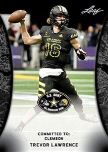 2018 leaf army all-american bowl #55 trevor lawrence rc - clemson (rookie card) first licensed football trading card