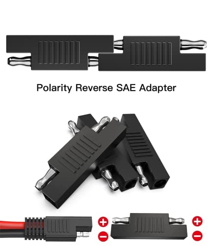 BERLAT SAE Connector SAE to SAE Polarity Reverse Quick Disconnect Cable Plug Adapter for Solar Panel Battery Power Charger - 5Pack