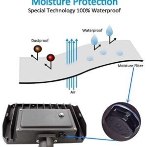 2Pack Dusk to Dawn Outdoor 100W LED Flood Light with Knuckle (Plate Included), 14000LM 1000W Equiv., 100-277V 5000K, ETL Commercial Waterproof LED Floodlight Fixture, Security Lighting for Parking Lot