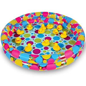 artcreativity duck pond pool inflate, 3ft x 6 inch inflatable pool for carnival games, ducks memory matching games, and outdoor water activities, durable carnival party supplies (ducks not included)