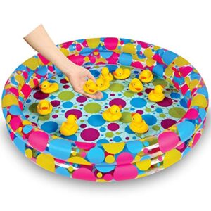 ArtCreativity Duck Pond Pool Inflate, 3ft x 6 Inch Inflatable Pool for Carnival Games, Ducks Memory Matching Games, and Outdoor Water Activities, Durable Carnival Party Supplies (Ducks not Included)