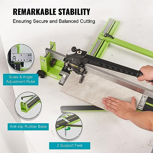 VEVOR Tile Cutter 32 Inch Manual Tile Cutter 1.4 Inch Tile Cutting Machine Ceramic Porcelain Tile Cutter w/Laser Guide All-Steel Frame and Bonus Spare Cutter Wheels Tile Cutter Hand Tool