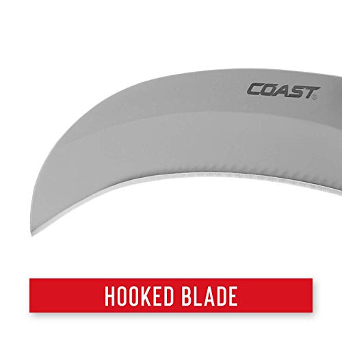 Coast - 21627 COAST DX300 Double Lock Folding Knife with 3" Hooked Stainless Steel Blade,Black