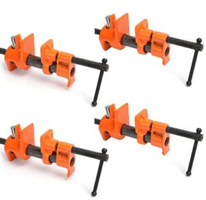 y&y decor 4 pack 1/2" wood gluing pipe clamp set heavy duty pro woodworking cast iron
