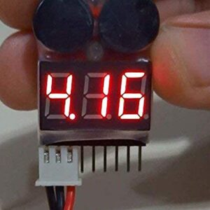 5PCS 2in1 1-8s Lipo Battery Voltage Tester,RC Low Voltage Buzzer Alarm,Battery Monitor Checker Tester for 1-8s Lipo/Li-ion/LiMn/Li-Fe