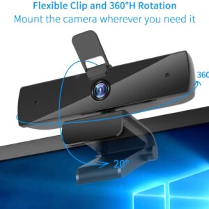 1080P Web Camera, 60FPS Webcam with Microphone, Qtniue USB Webcam Desktop or Laptop, Streaming Webcam for Computer Widescreen Video Calling, Conferencing or Recording, USB Computer Camera Built-in Mic