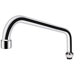 coolwest 12 inch swing swivel spout replacement kit for commercial kitchen sink faucet, 2.2 gpm gooseneck spout nozzle replacement part, chrome finish