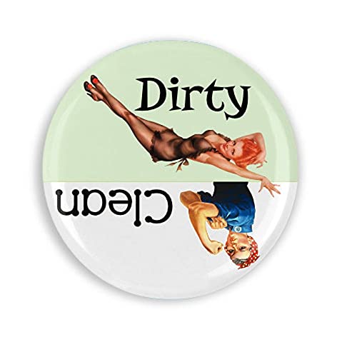 Rosie The Riveter Pin Up Girl Clean Dirty Dishwasher Magnet 2.25 Inch Round