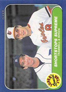 baseball mlb 1986 fleer #633 alan trammell/cal ripken jr. #633 shortstops supreme nm