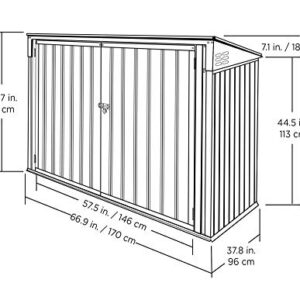 ARROW 6' x 3' Storboss Horizontal Outdoor Padlockable Steel Storage Shed, Charcoal