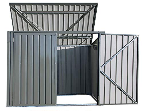 ARROW 6' x 3' Storboss Horizontal Outdoor Padlockable Steel Storage Shed, Charcoal