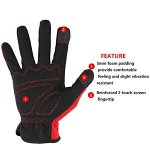 DULFINE High Performance Work Gloves For Men(3 Pairs Pack), High Dexterity Touch Screen For Multipurpose,Excellent Grip (Large)