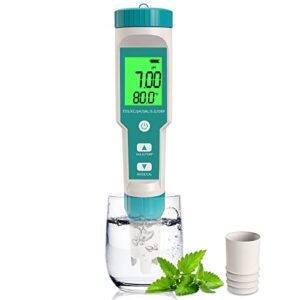 rcyago ph meter, 7 in 1 ph/tds/ec/orp/s.g/salinity/temp meter with atc ph tester, 0.01 resolution high accuracy water tester, ph meter for water household drinking, swimming pool and aquarium
