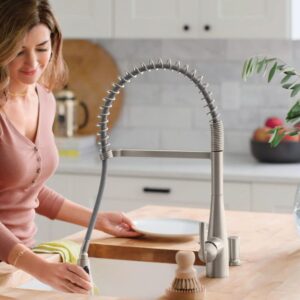 Moen 87814SRS Essie One-Handle High Arc Pulldown Kitchen Faucet, Spot Resist Stainless