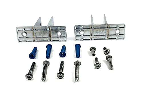 Two Polished Chrome Die Cast Zamac Two Ear Brackets for 7/8 in. Panels with Fasteners