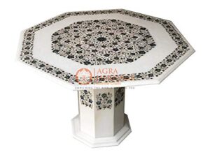 marble dining center table top with stand pauashell turquoise inlay garden home decor
