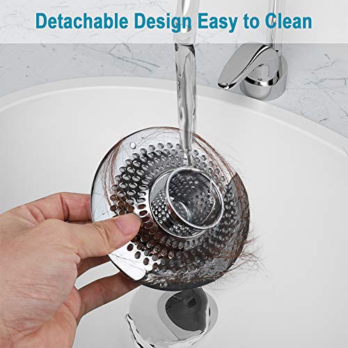 MFTEK Drain Hair Catcher Tub Drain Protector, Stainless Steel Bathtub Shower Drain Hair Stopper Strainer Trap for Shower Bathroom Sink to Catch Hair