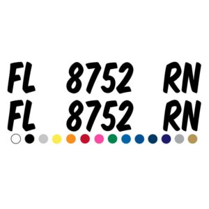 set of 2 custom boat registration numbers and letters jet ski registration numbers jetski pwc pontoon sail boat sailboat hull id vinyl decals stickers