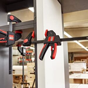 BESSEY EHK SERIES - 100 lb Clamping Force - 12 in - EHKM12 Trigger Clamp Set - 2.375 in. Throat Depth - Wood Clamps, Tools, & Equipment for Woodworking, Carpentry, Home Improvement, DIY