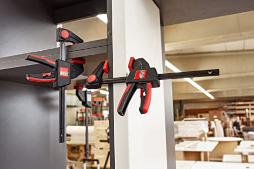 BESSEY EHK SERIES - 100 lb Clamping Force - 12 in - EHKM12 Trigger Clamp Set - 2.375 in. Throat Depth - Wood Clamps, Tools, & Equipment for Woodworking, Carpentry, Home Improvement, DIY