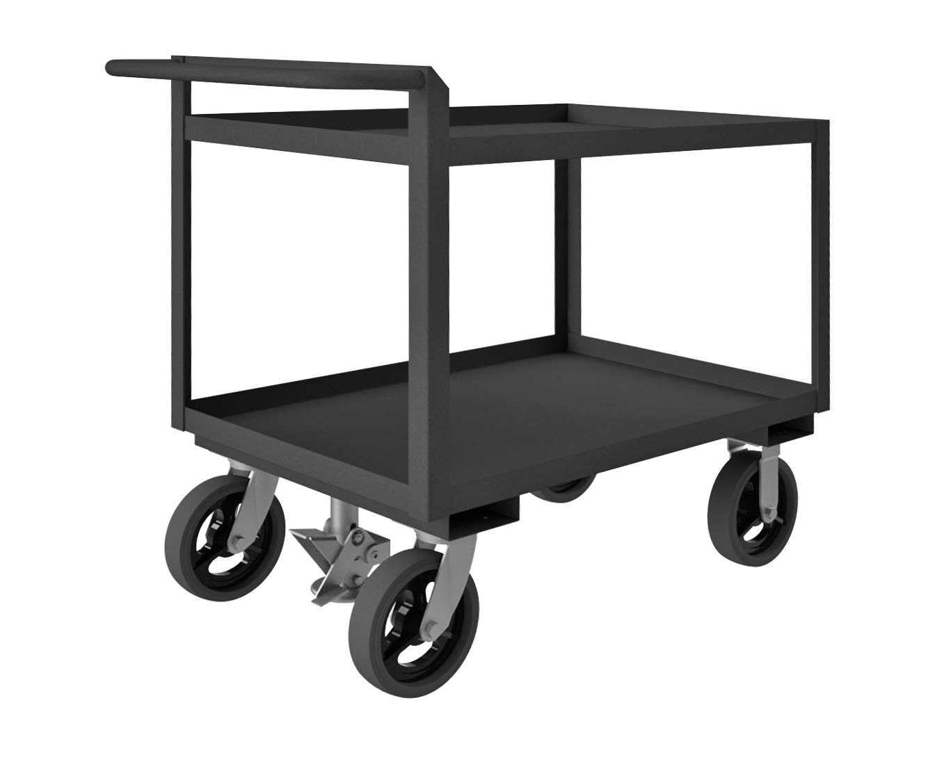 Durham RSCR243636ALUFL8MR95 Stock cart, 2 Shelf, Raised Handle