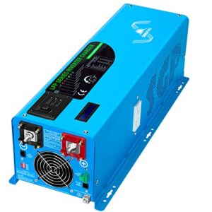 sungoldpower 4000w 12v pure sine wave power inverter dc 12v input to ac 120v output converter, low frequency inverter charger for home, rv, truck, off-grid solar wind power inverters, blue