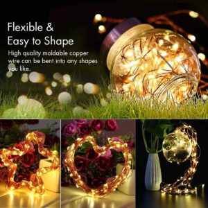 Solar Fairy Lights Outdoor,2 Pack Total 240LED Solar Lights Outdoor Waterproof 24M/80Ft 8 Modes Outdoor Copper Wire Solar Fairy Lights Patio Decor Lights,Yard,Porch Hanging Lights (Warm White)