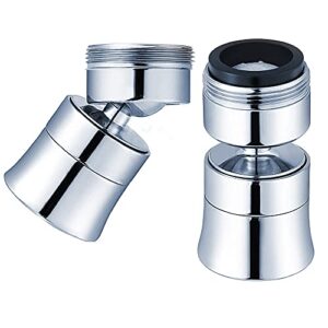 Kitchen Sink Faucet Aerator 360° Swivel 2 Spray Function Soft Bubble Stream/Strong Sprayer Faucet Tap Aerator Replacement Chrome 1.8GPM Flow Rate 15/16-27UNS-2A- Male Thread（One Piece）