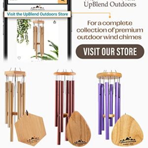 UpBlend Outdoors Wind Chimes for Outside - 28" Brown Windchimes Outdoors, Harmonic Wind Chime Gifts for Women, Ideas for Mom, Grandma, for Gardeners Outdoor Porch