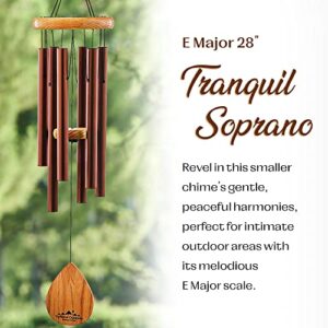 UpBlend Outdoors Wind Chimes for Outside - 28" Brown Windchimes Outdoors, Harmonic Wind Chime Gifts for Women, Ideas for Mom, Grandma, for Gardeners Outdoor Porch