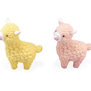 HoneyToys 2pcs Resin Mini Alpacas, Miniature Figurines, Fairy Garden Accessories, Fairy Garden Supplies, Fairy Garden Animals for Fairy Garden, Plant Pots, Bonsai Craft Decor