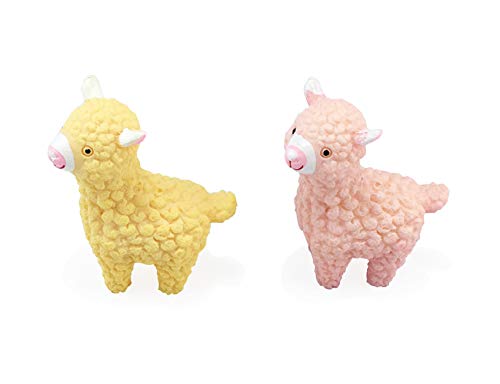 HoneyToys 2pcs Resin Mini Alpacas, Miniature Figurines, Fairy Garden Accessories, Fairy Garden Supplies, Fairy Garden Animals for Fairy Garden, Plant Pots, Bonsai Craft Decor