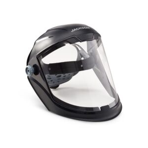 jackson safety lightweight maxview premium face shield with 370 speed dial ratcheting headgear – uncoated clear