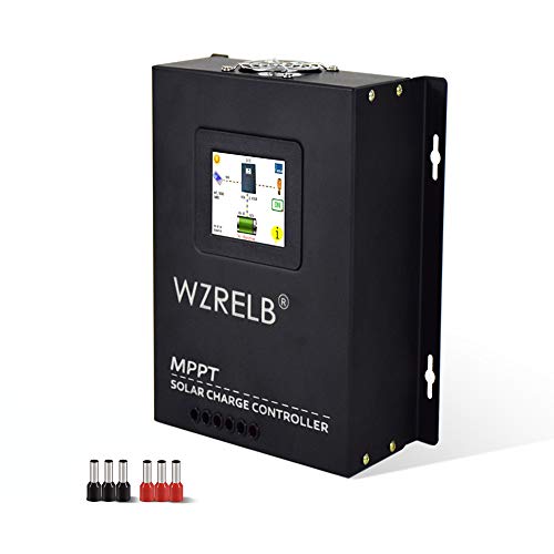 WZRELB 60A MPPT Solar Charge Controller 12V/24V/48V Auto 18V/36V Manual Max PV 170V Solar Panel Controller with LCD Full Touch Screen Design